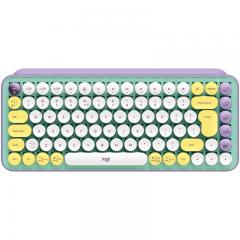 Tastatura mecanica Logitech Pop Keys Daydream, Wireless, Layout US Intl, Alb/Galben