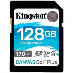 Memory Card SDXC Kingston Canvas Go Plus 128GB, Class 10, UHS-I U3, V30