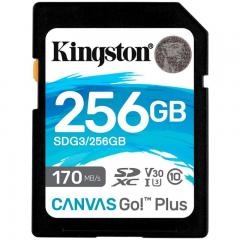 Memory Card SDXC Kingston Canvas Go Plus 256GB, Class 10, UHS-I U3, V30