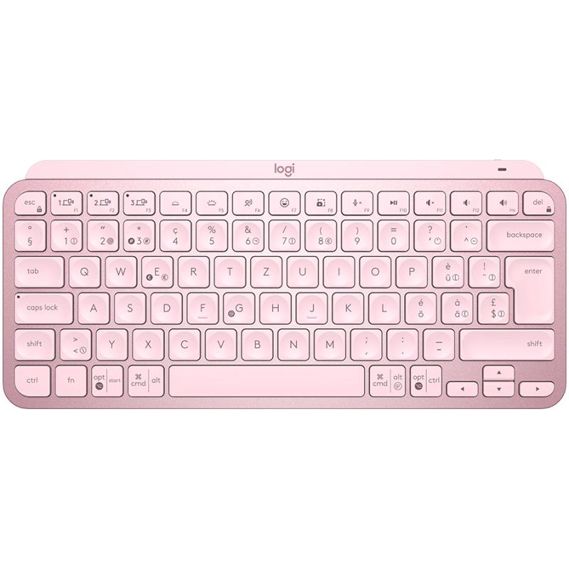 Tastatura Wireless Logitech MX Keys Mini, White LED, Bluetooth, Layout US, Rose