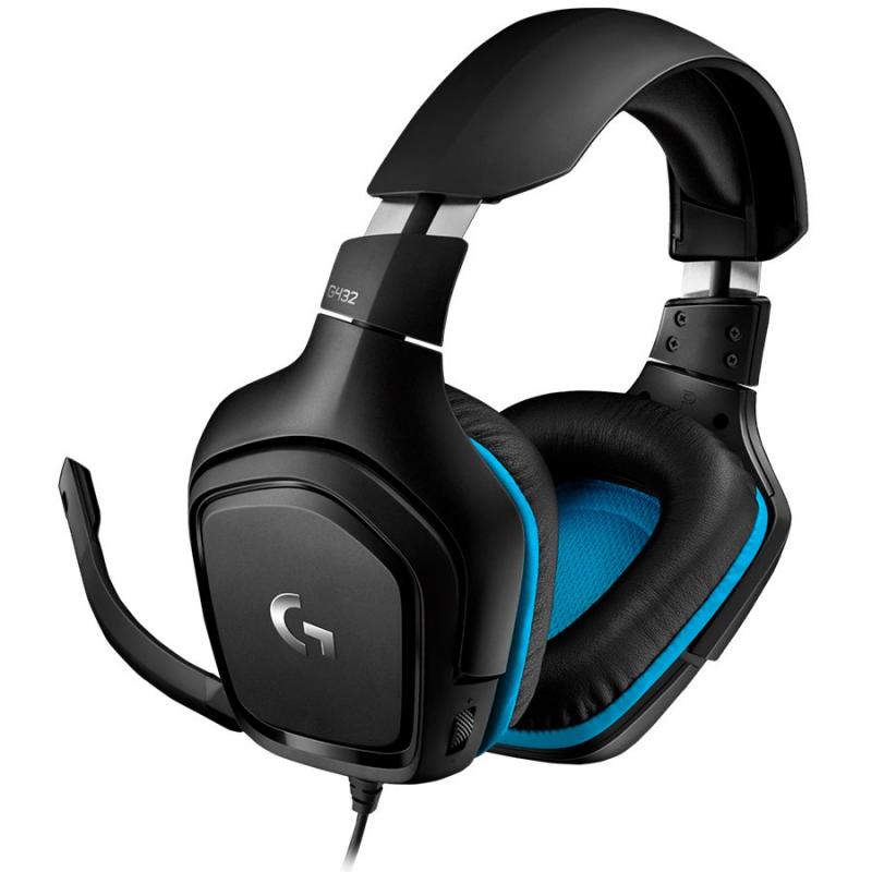 Casti cu microfon Logitech G432 7.1 Surround, Black-Blue