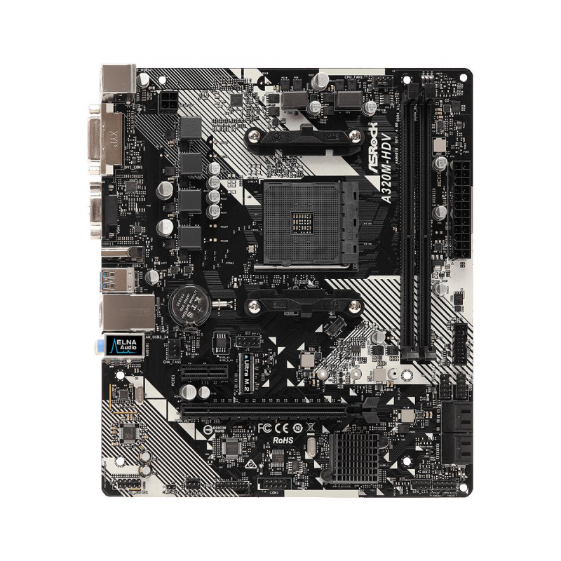 Placa de baza ASRock A320M-HDV R4.0, AMD A320, Socket AM4, mATX